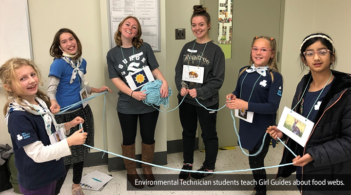 Environmental Technician students teach Girl Guides about food webs